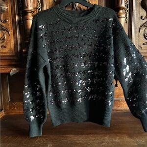 NWT- FABULOUS BLACK SEQUINED SWEATER